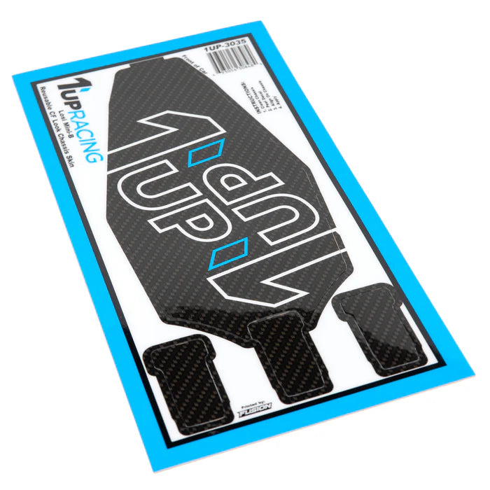 1up Racing Twin Outline CF look logo chassis skin (Losi Mini-B)