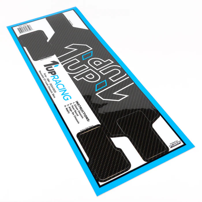 1up Racing Twin Outline CF look logo chassis skin (Xray XB4'25)