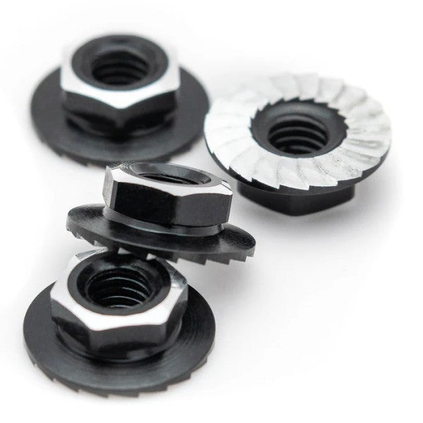 1Up Racing - Lockdown 7075 aluminium M4 flanged and serrated wheel nuts - Black (4)