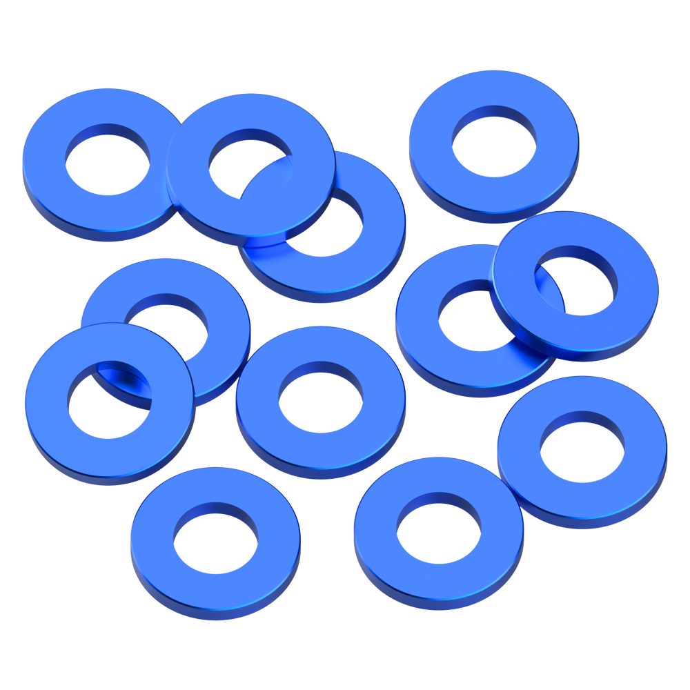 3x6x1mm Precision aluminium Shims - Blue - 12pcs