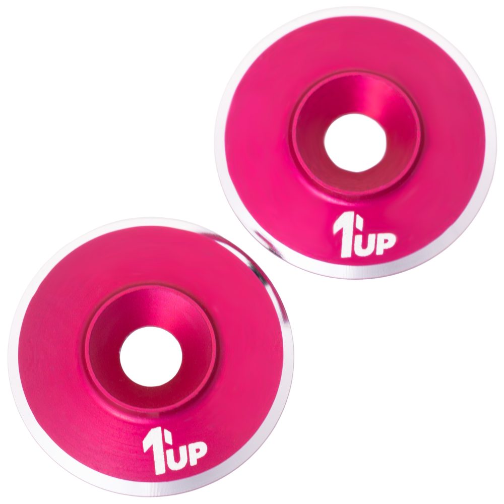 1Up LowPro 7075 alloy wing washers - pr (Hot Pink)