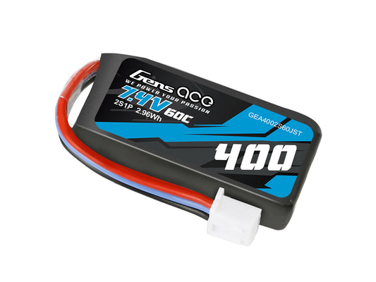 Gens Ace Li-Po 2S 7.4V 400mAh 60C with BEC - O-G2S0400-60JST