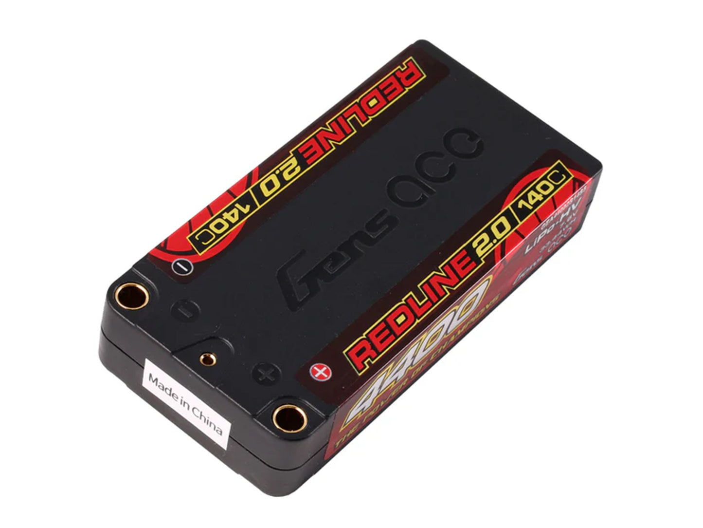 Gens Ace Redline Li-Po HV Car Hard Case 2S1P 7.6V 4400mAh 140C RL2 Short 5mm - O-GC2H4400S-140G5
