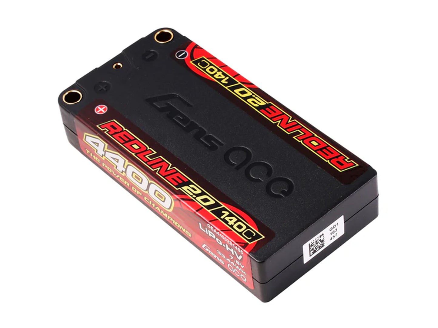 Gens Ace Redline Li-Po HV Car Hard Case 2S1P 7.6V 4400mAh 140C RL2 Short 5mm - O-GC2H4400S-140G5