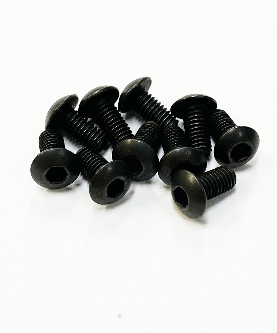 TOPLINE STEEL SCREW BLACK M3 HEX BUTTON 6mm - TSB-06BK