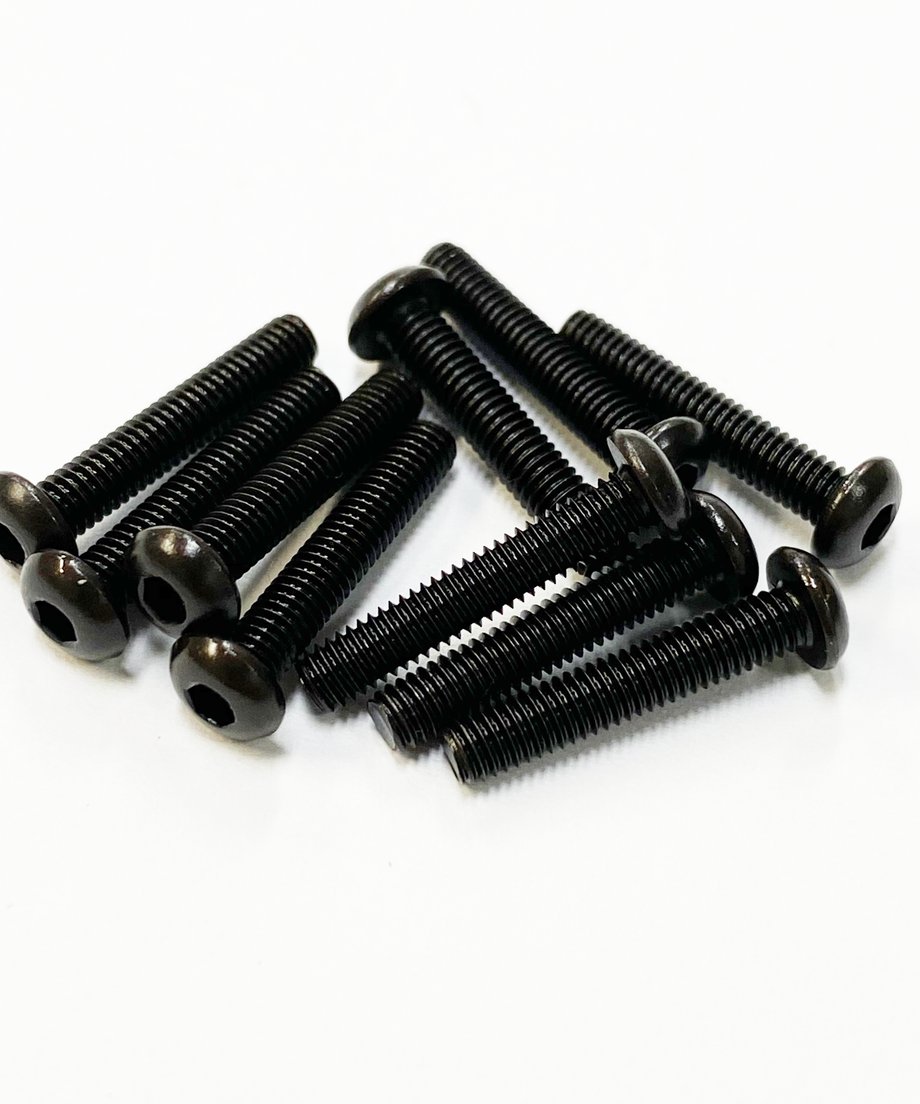 TOPLINE STEEL SCREW BLACK M3 HEX BUTTON 16mm - TSB-16BK