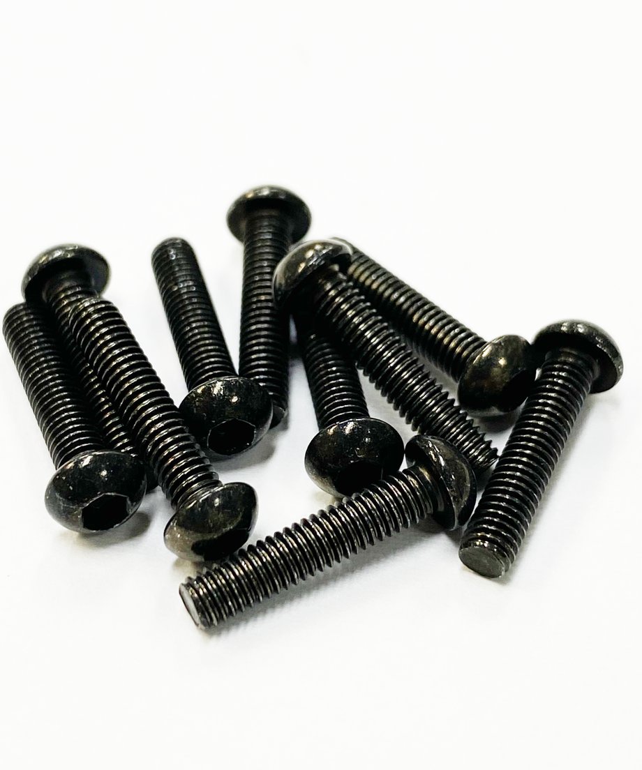 TOPLINE STEEL SCREW BLACK M3 HEX BUTTON 14mm - TSB-14BK