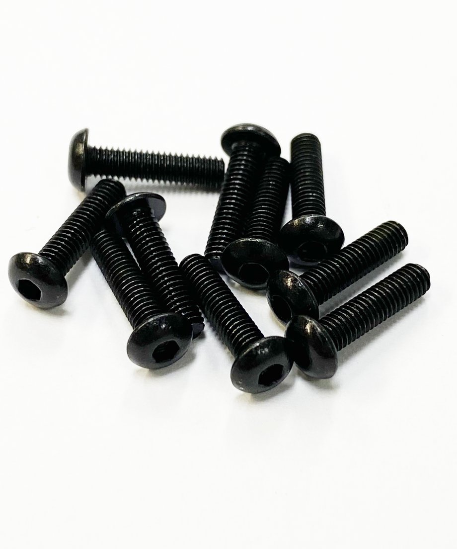 TOPLINE STEEL SCREW BLACK M3 HEX BUTTON 12mm - TSB-12BK
