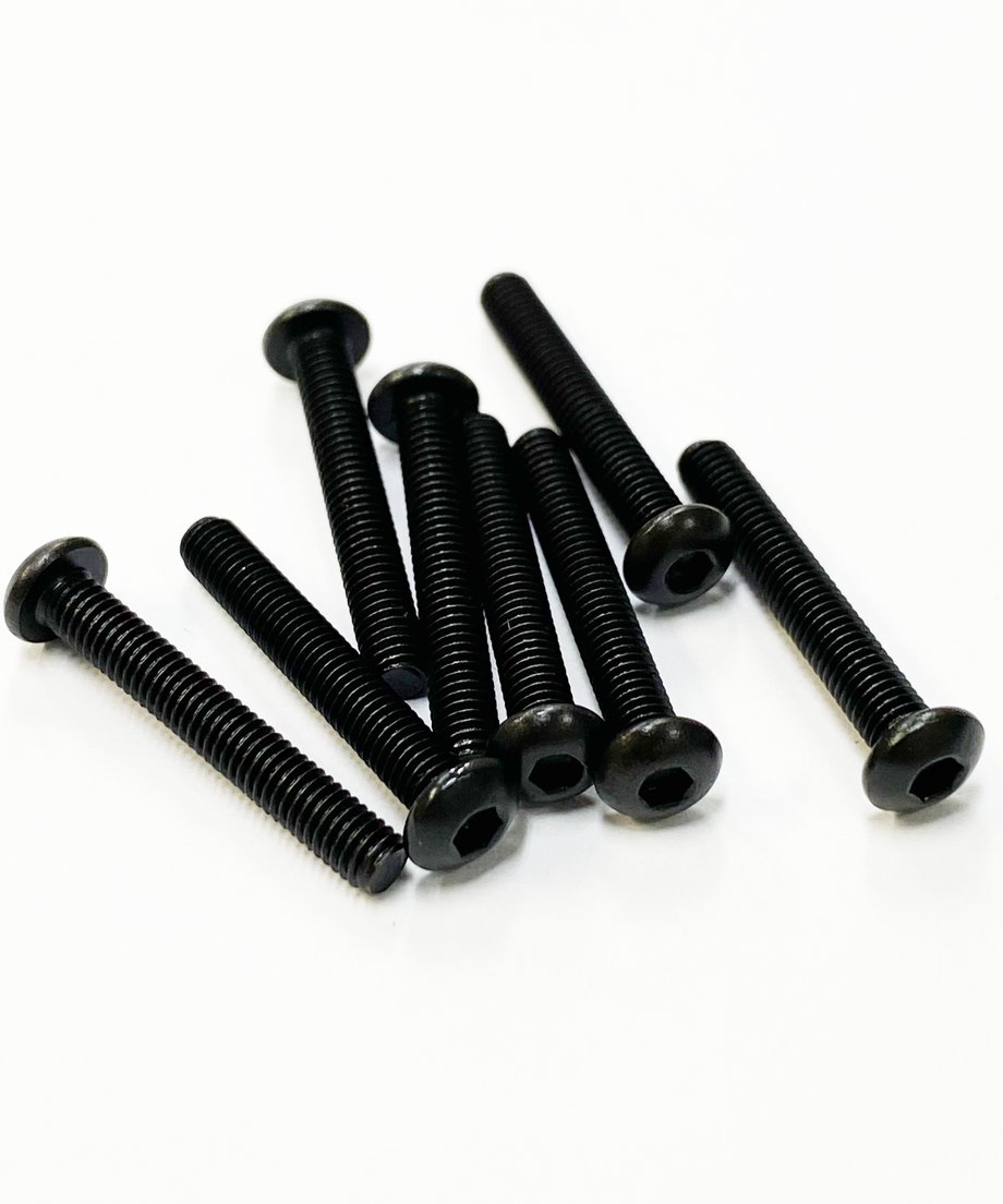 TOPLINE STEEL SCREW BLACK M3 HEX BUTTON 20mm - TSB-20BK