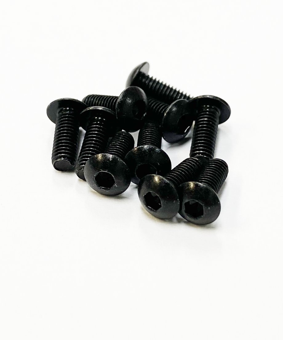 TOPLINE STEEL SCREW BLACK M3 HEX BUTTON 8mm -TSB-08BK