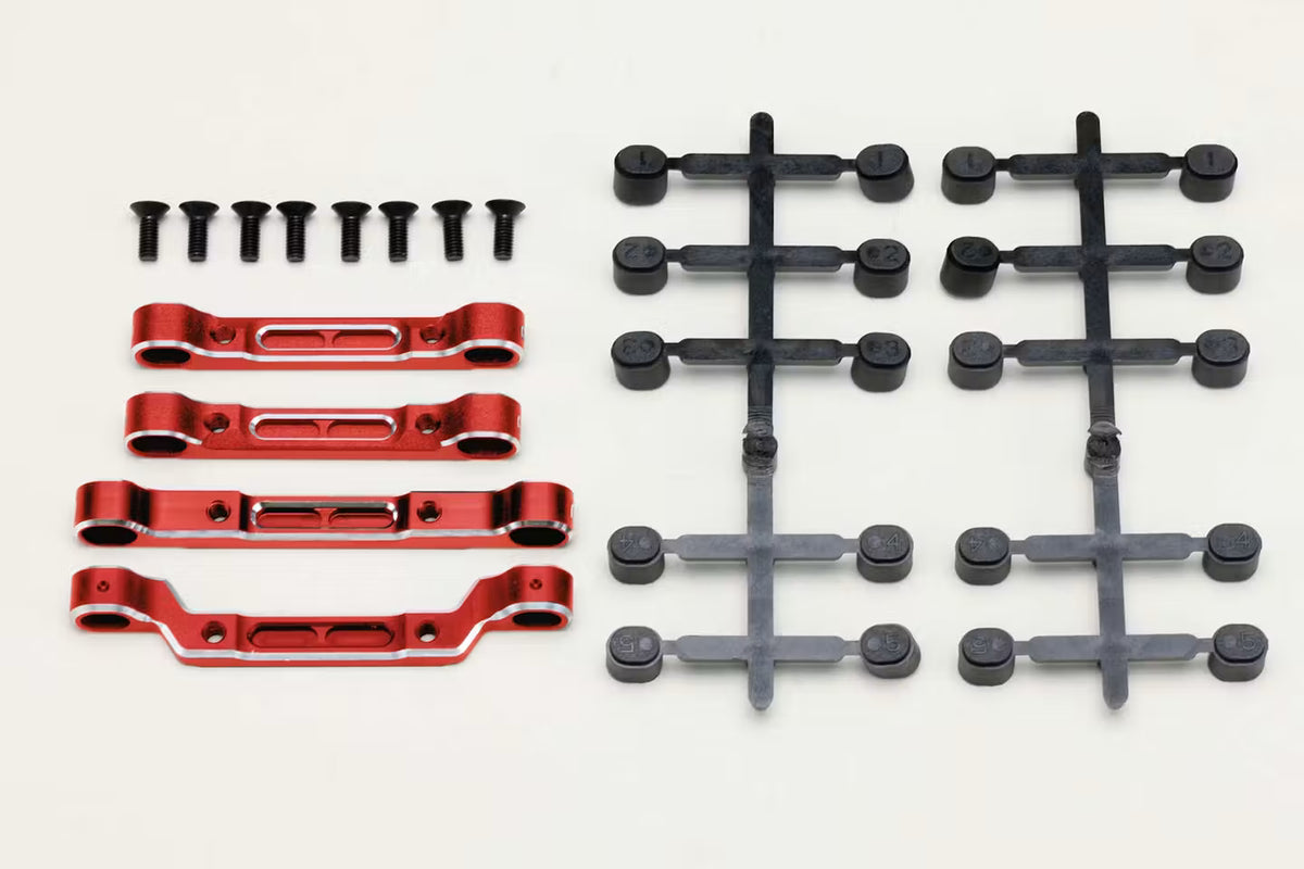 Yokomo Aluminium Adjustable Suspension Mount Set (for RD2.0) - Red - RD-301ASR