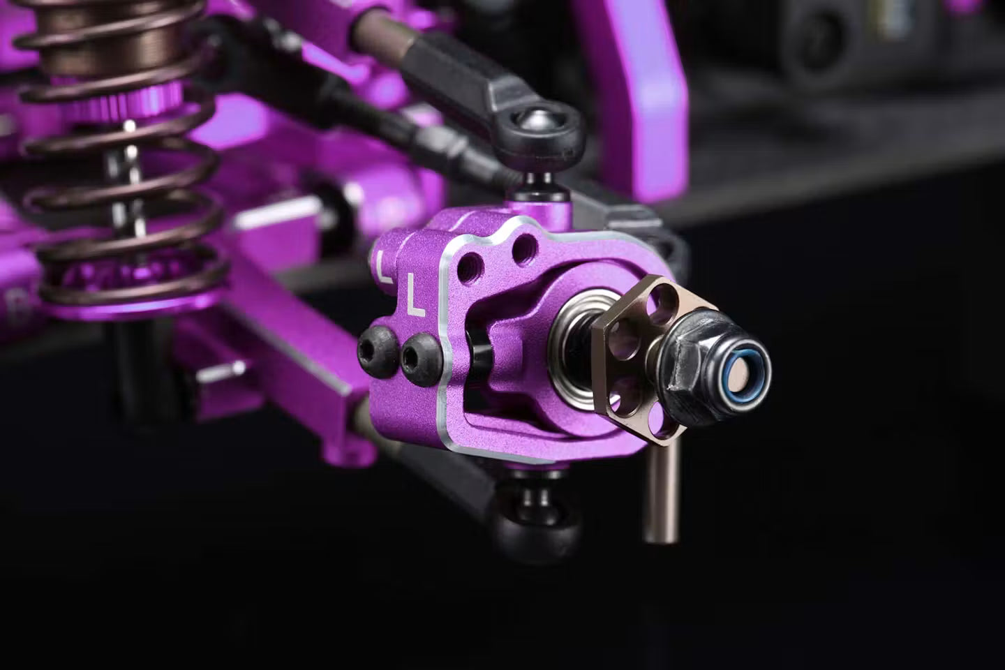 Yokomo Adjustable Front ST Block Set (Purple) - RD-415SAP