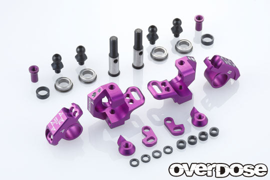 OVERDOSE Adjustable Aluminum Knuckle Set Type-2(For RWD/Purple