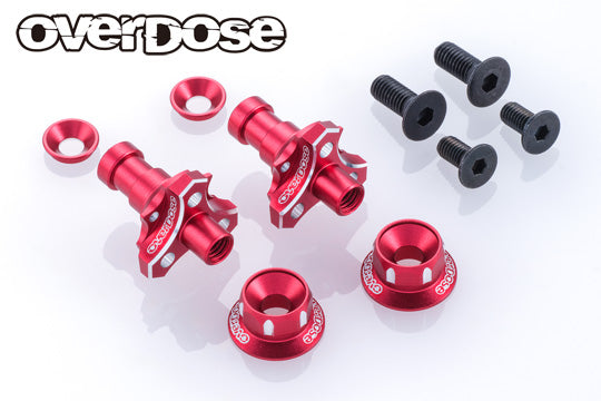 OVERDOSE Aluminum One Piece Axle Shaft Type-2 (For OD/RWD Front/5mm/Red) - OD3984