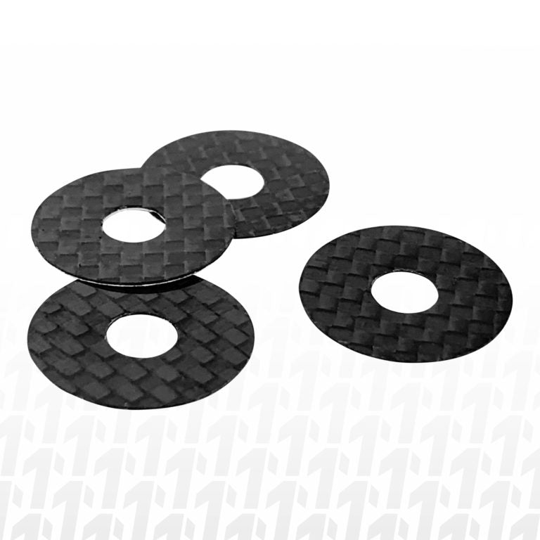 Carbon Fiber Body Washers - 3M Adhesive Backed - 5mm Post - 4pcs