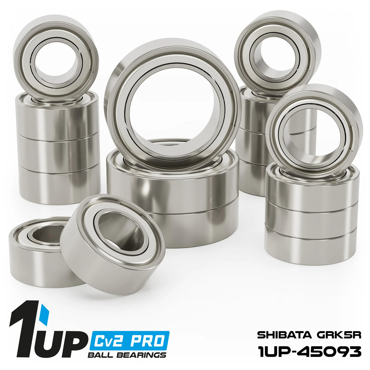 1Up Cv2 - Pro Ball Bearing Set - chrome/ceramic (Shibata GRK5R)