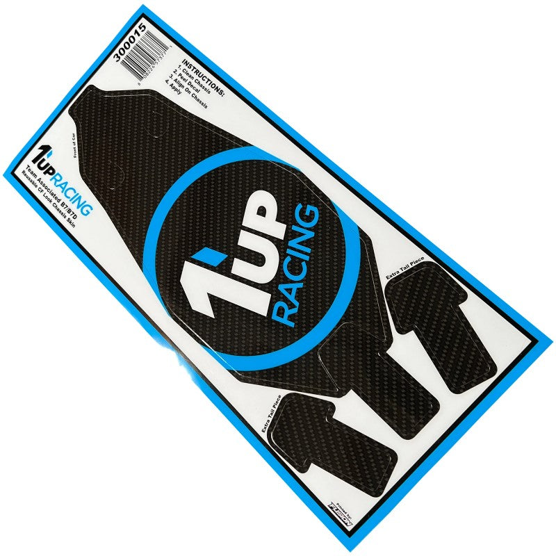 1Up Racing Stacked logo CF look chassis skin (AE B7 or B7D)