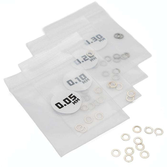 1Up Microtune Shims - 3.5mm ID (0.05, 0.1, 0.2, 0.3 - 10 pcs each)