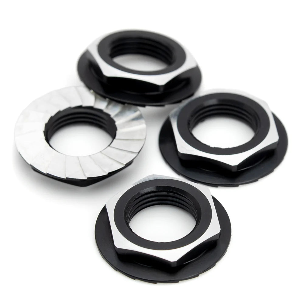 1Up Lockdown 7075 17mm aluminium serrated wheel nuts - Black (4 pcs)