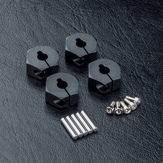 MST Alum. hex. wheel hubs 6mm (black) (4) 820122BK