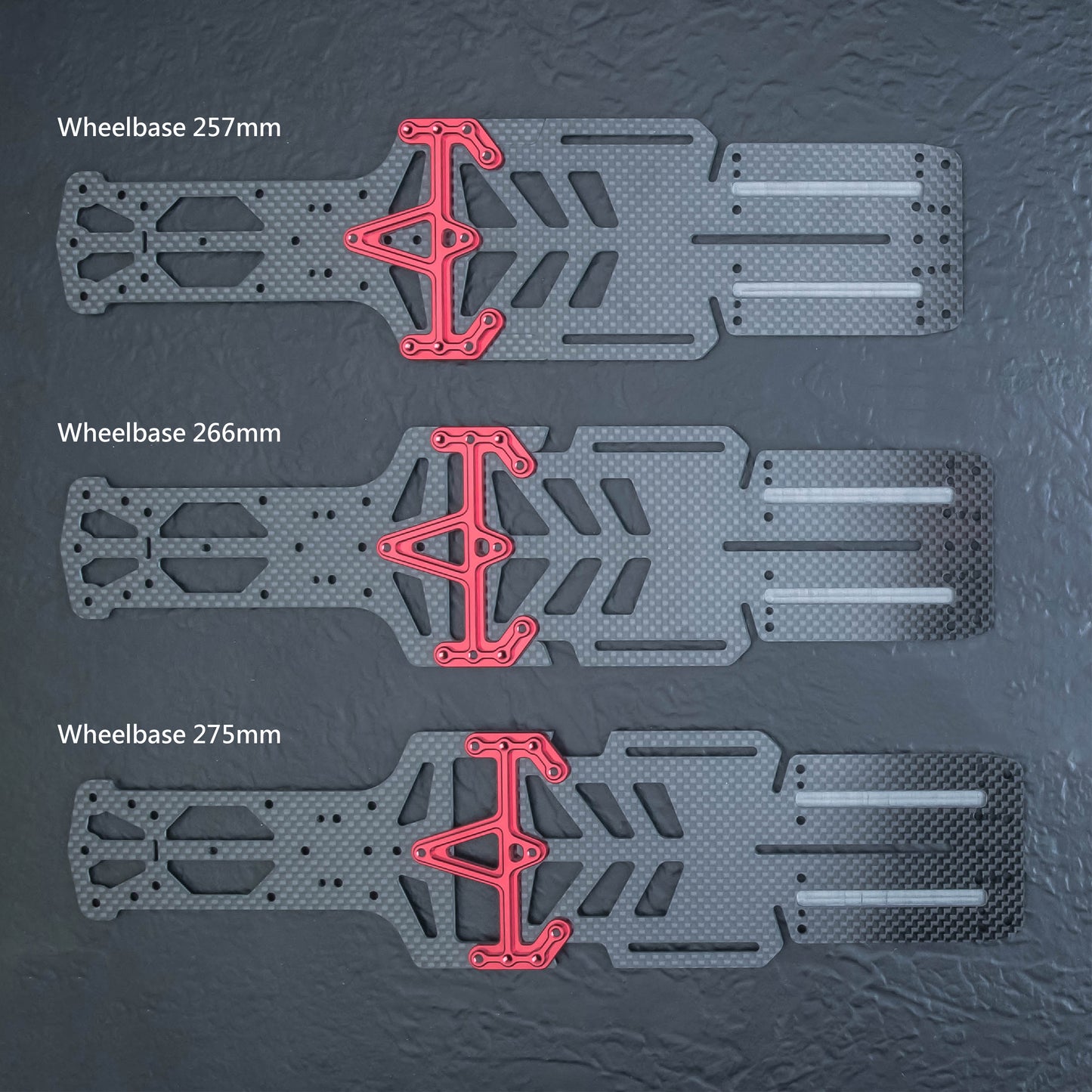 MST RMX 4 Carbon lightweight adj. WB 257/266/275 lower deck (red) - 210737R