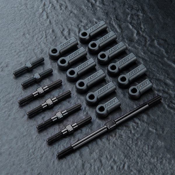 MST RMX 4 Full turnbuckle set (black) - 210739BK