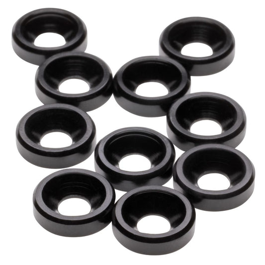 Premium aluminium M3 Countersunk Washers - Black - 10pcs