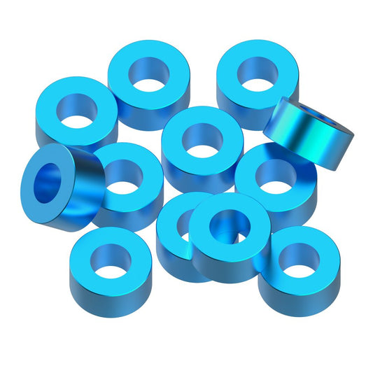 3x6x3mm Precision aluminium Shims - Bright Blue - 12pcs