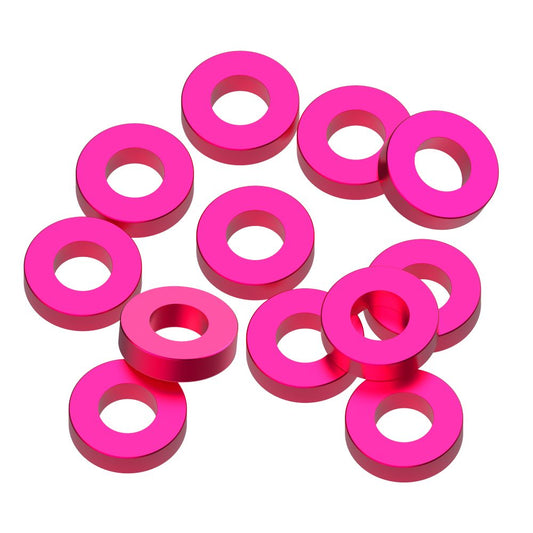 3x6x2mm Precision aluminium Shims - Pink - 12pcs