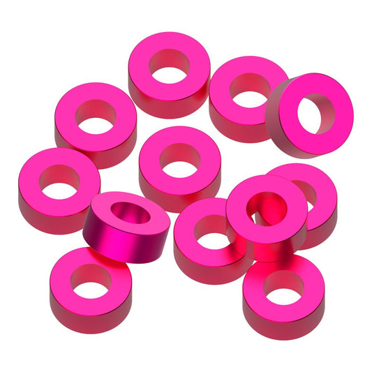 3x6x2.5mm Precision aluminium Shims - Pink - 12pcs