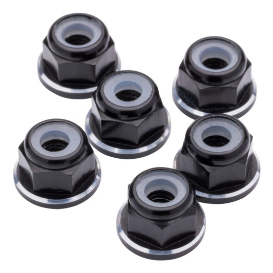 M3 Flanged Premium aluminium Locknuts - Black & Bling - 6pcs