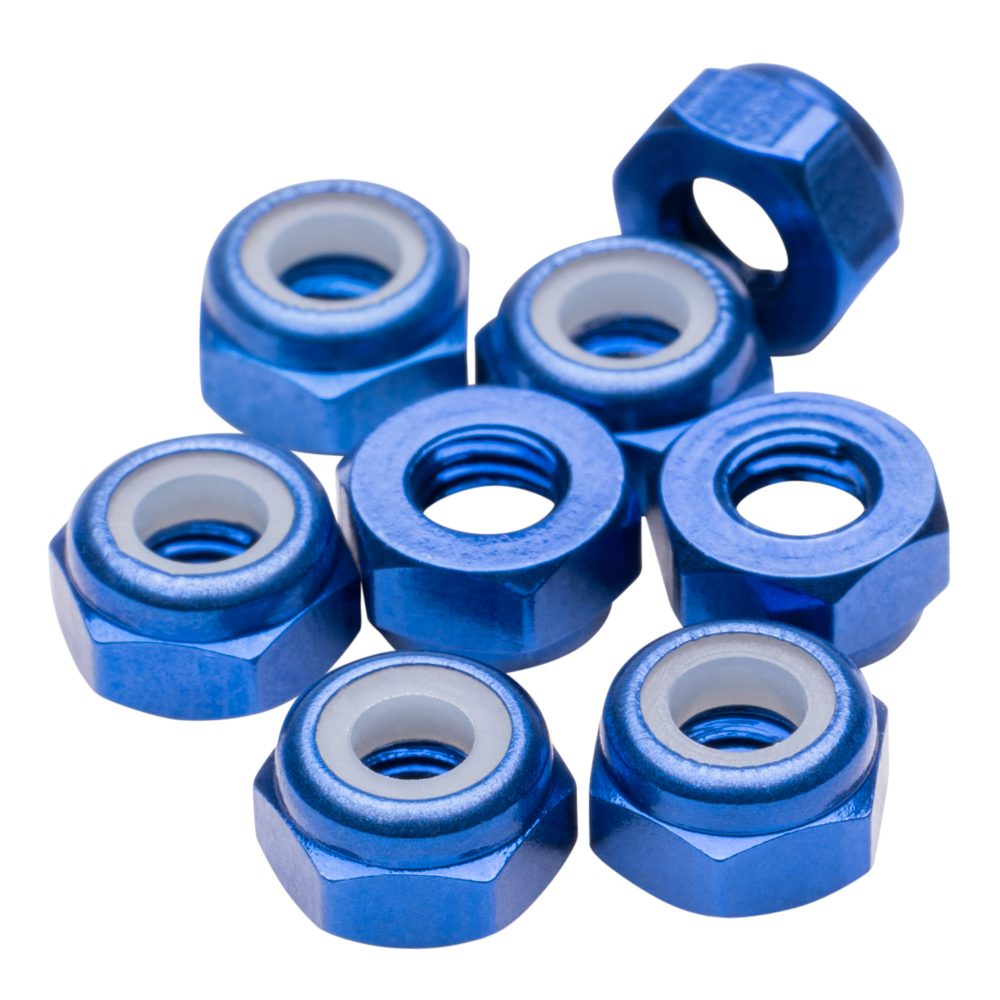 M3 aluminium Locknuts - Dark Blue - 8pcs