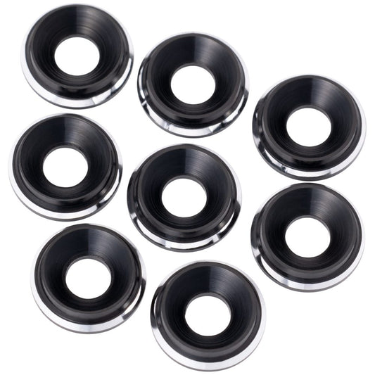 Premium LowPro 7075 alloy M3 Countersunk Washers - Black Shine - 8pcs