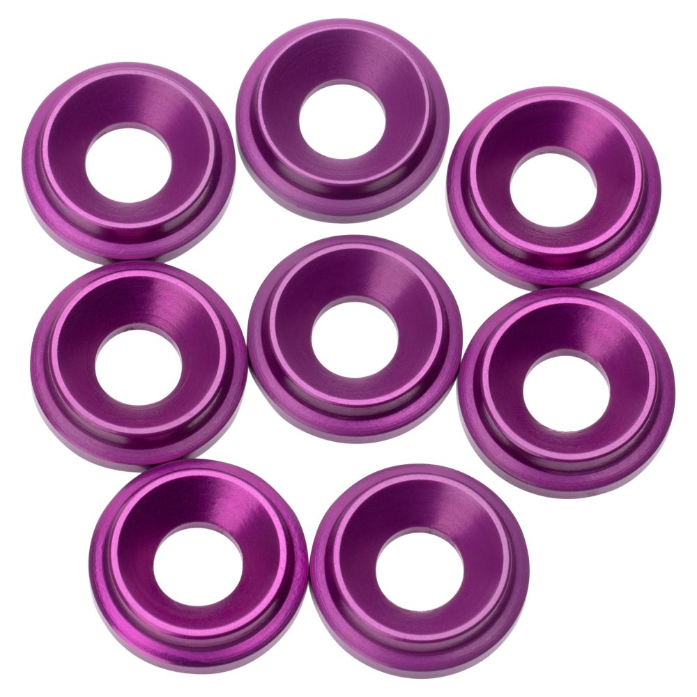 Premium LowPro 7075 alloy M3 Countersunk Washers - Purple - 8pcs