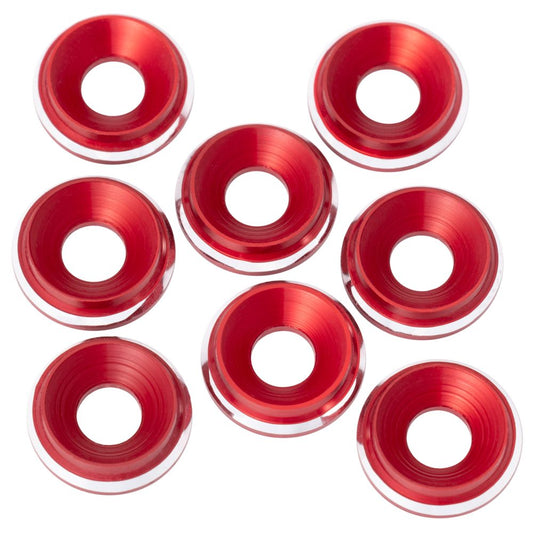 Premium LowPro 7075 alloy M3 Countersunk Washers - Red Shine - 8pcs