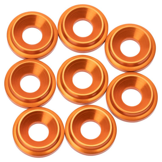 Premium LowPro 7075 alloy M3 Countersunk Washers - Orange - 8pcs