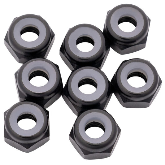 1Up 7075 M3 aluminium locknuts - Black - 8pcs