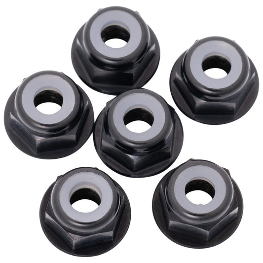 1Up 7075 M3 aluminium flanged locknuts - Black - 8pcs
