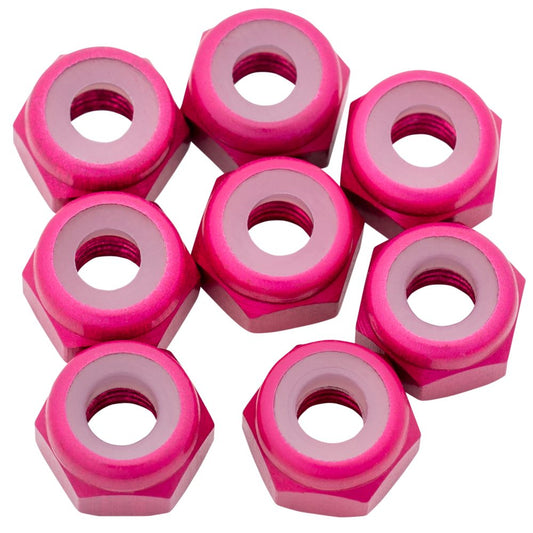 1Up 7075 M3 aluminium locknuts - Hot Pink - 8pcs