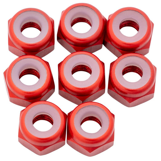 1Up 7075 M3 aluminium locknuts - Red - 8pcs