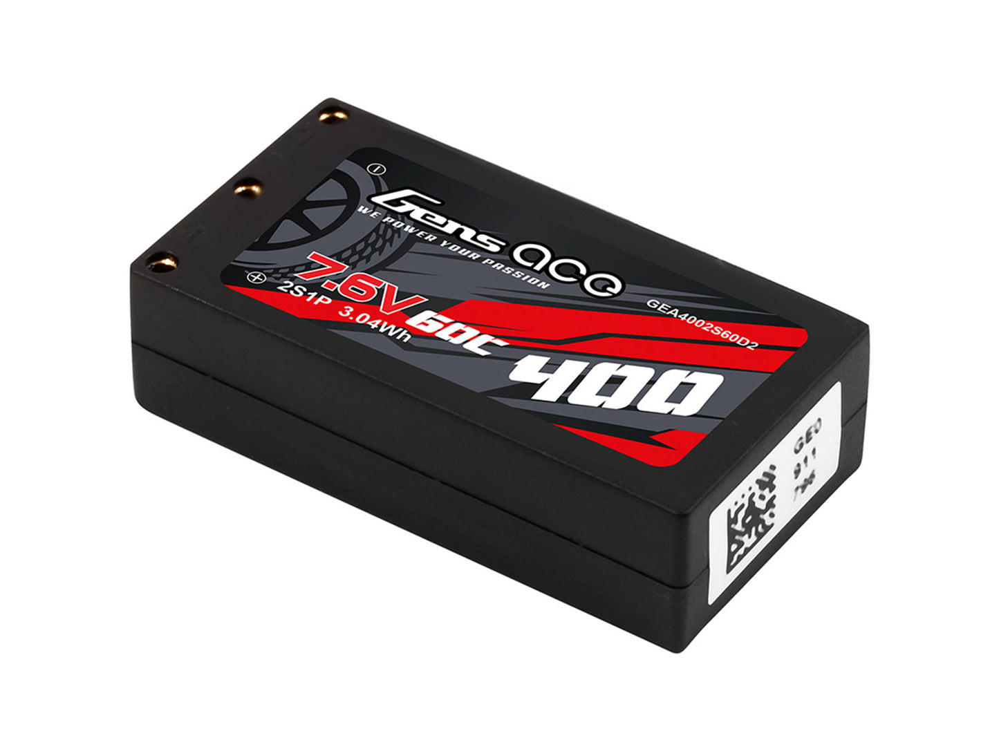 Gens Ace Li-Po HV Car Hard Case 2S 7.6V 400mAh 60C with 2MM - O-GC2H0400-60G2