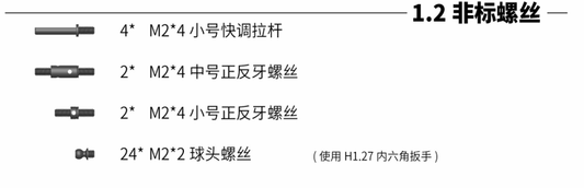 ARKEDGE 1.2 Non-Standard Screw Kit - aepj24x12