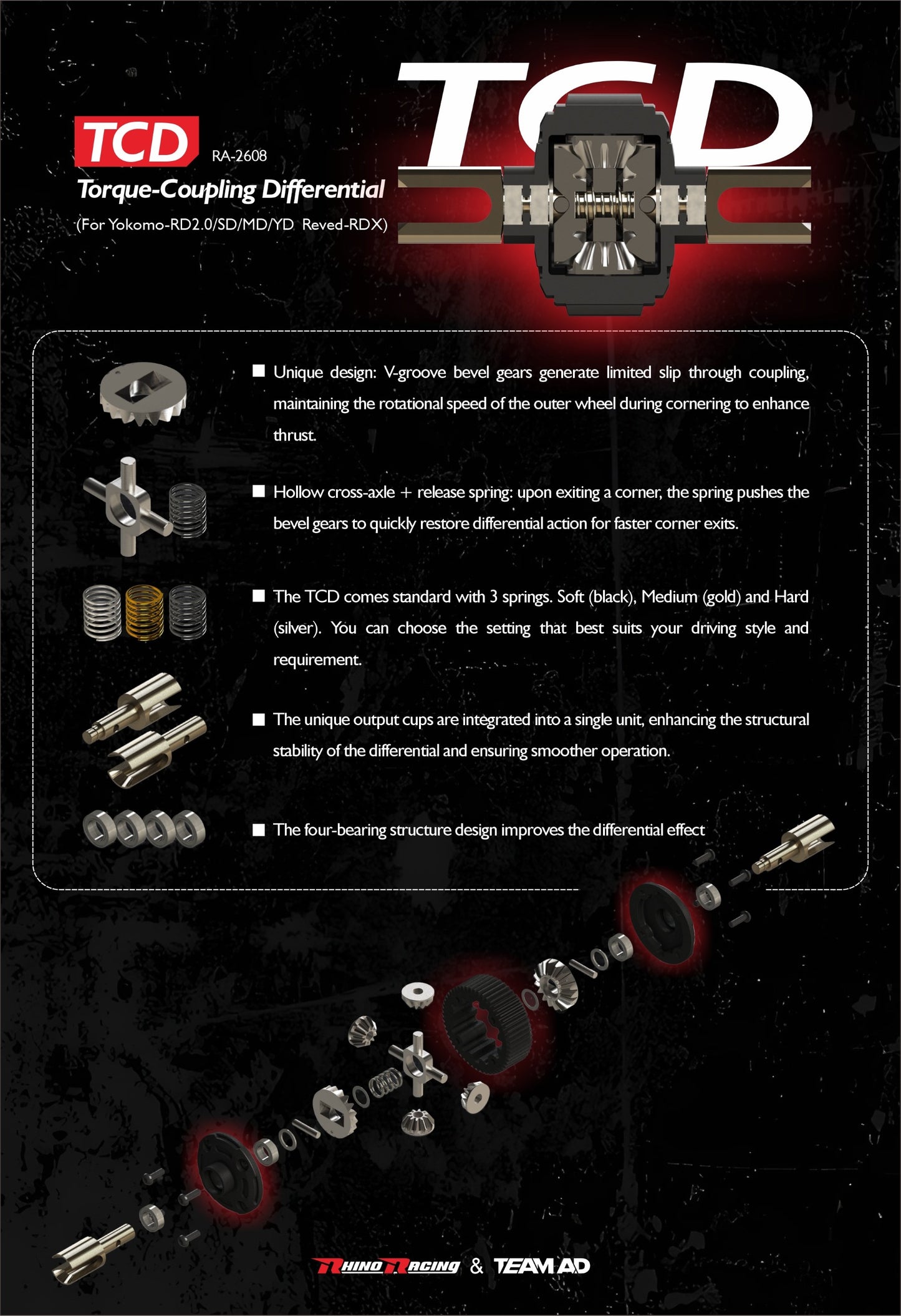 Rhino Racing & Team AD TCD Torque Coupling Differential Assembly Unit - RA-2608