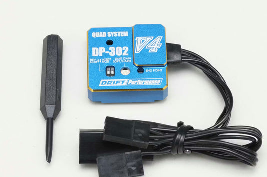 Yokomo Drift Performance Steering Gyro with End Point Adjust (2/3ch Blue) - DPP-302V4BL