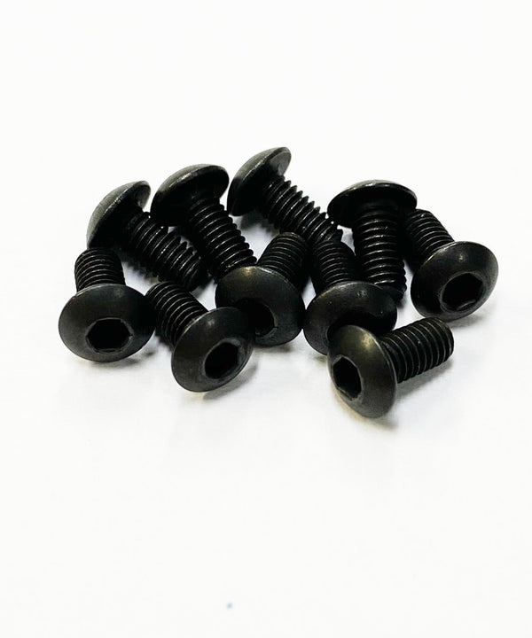 TOPLINE STEEL SCREW BLACK  M3 HEX BUTTON 6mm - TSB-06BK