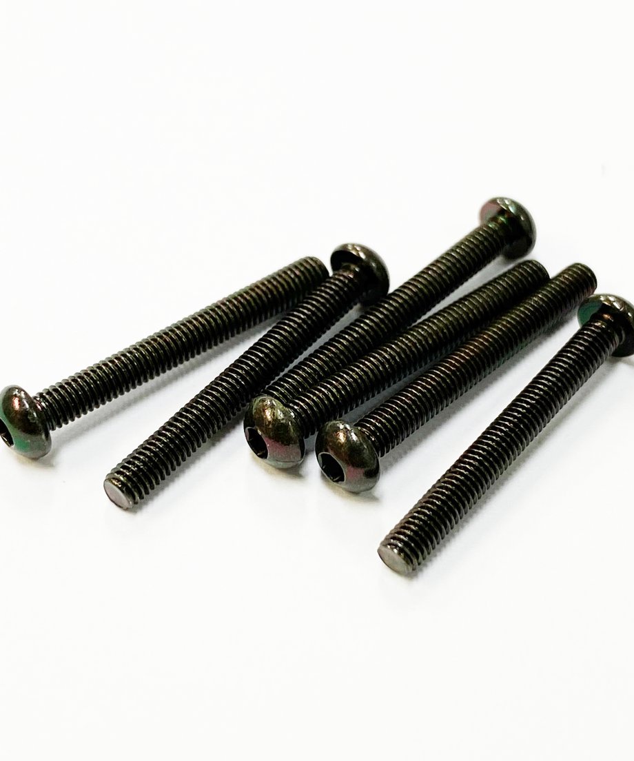 TOPLINE STEEL SCREW BLACK  M3 HEX BUTTON 25mm - TSB-25BK