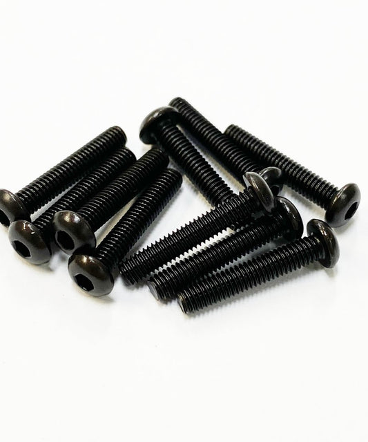 TOPLINE STEEL SCREW BLACK  M3 HEX BUTTON 16mm - TSB-16BK