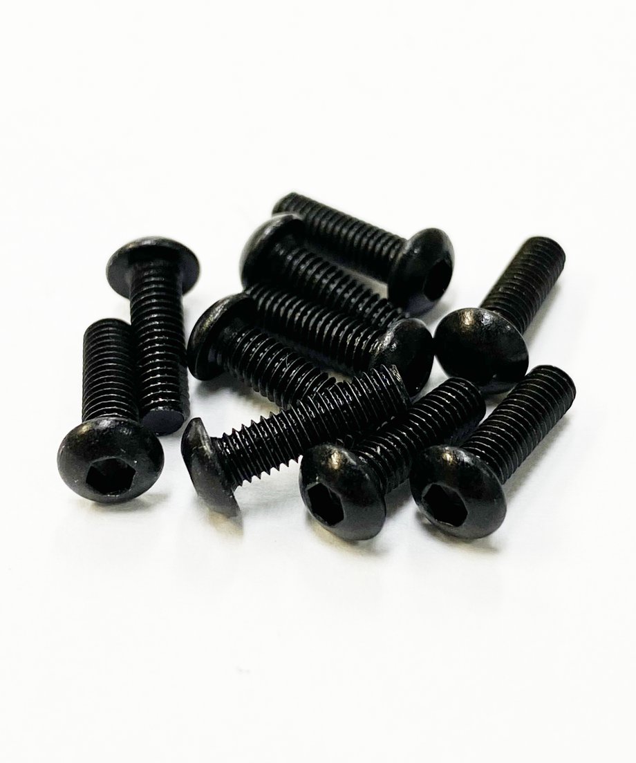TOPLINE STEEL SCREW BLACK  M3 HEX BUTTON 10mm - TSB-10BK