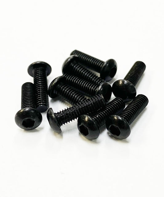 TOPLINE STEEL SCREW BLACK  M3 HEX BUTTON 10mm - TSB-10BK