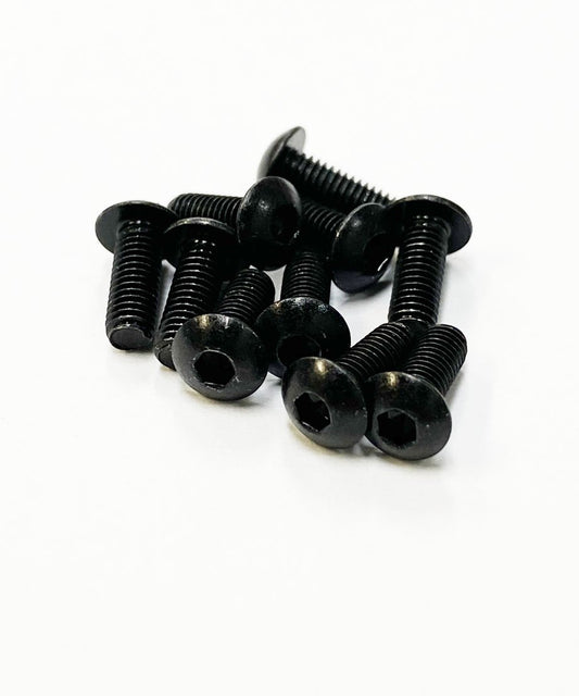 TOPLINE STEEL SCREW BLACK  M3 HEX BUTTON 8mm -TSB-08BK
